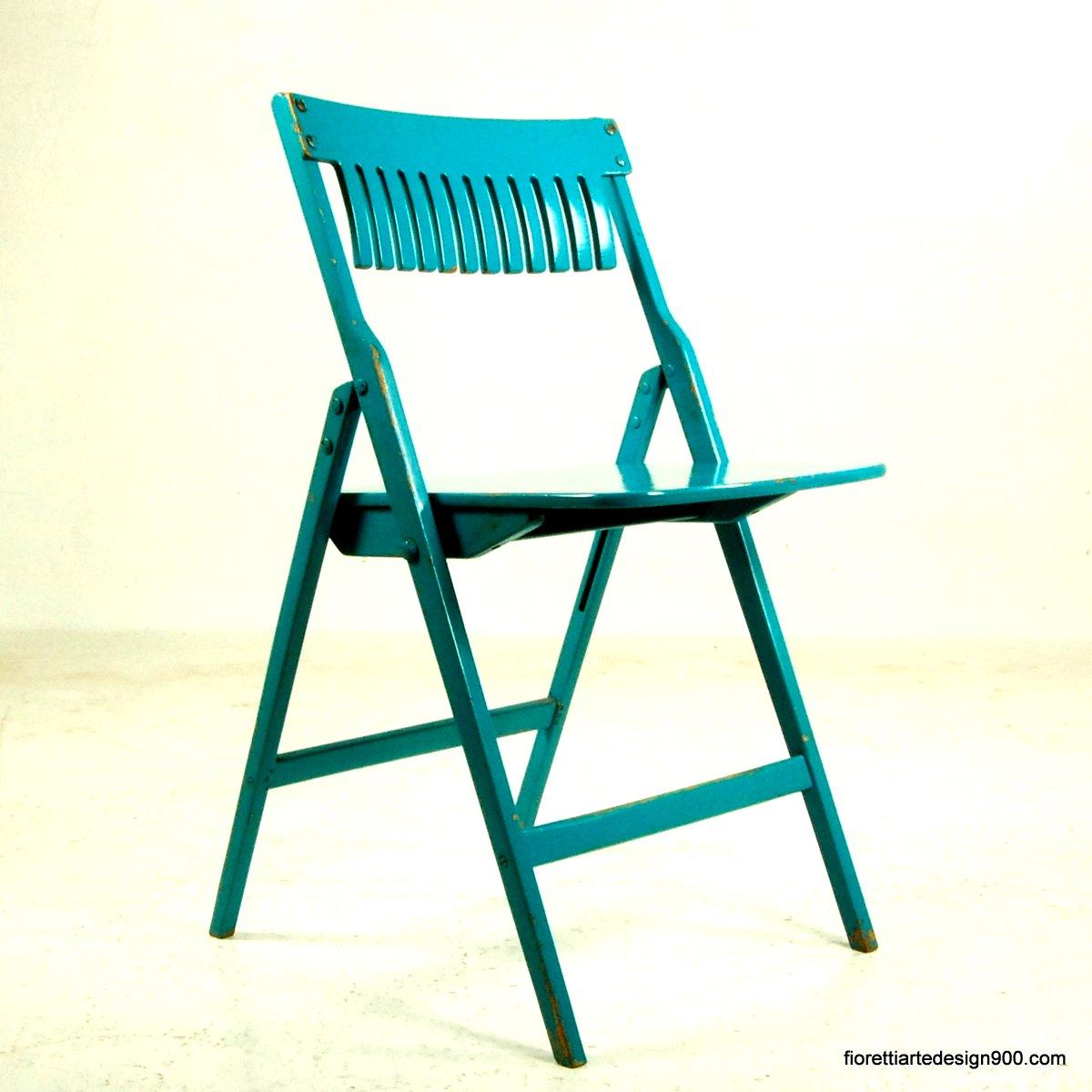 sedia pieghevole design Niko Krali Selettiva Cantù 1957 Kralj folding chair